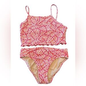 J. Crew Crewcuts Floral 2 Piece Swimsuit Bathing Suit Girls 8